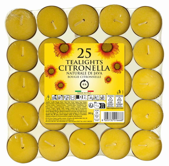 Citronella theelichten 25 dlg