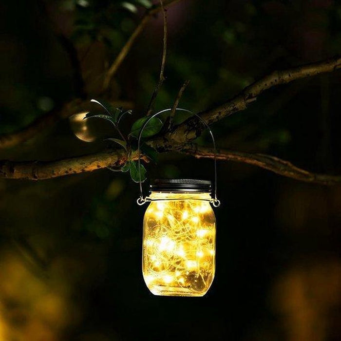 2 Stuks Tuinverlichting op zonne-energie- Tuinverlichting Weckpot Led Weckpotten Glas Waterdicht Solar Tuinverlichting op Zonneenergie