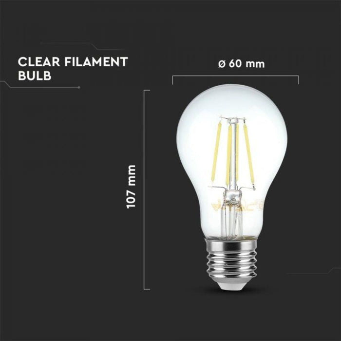 E27 LED Filament Lamp 4 Watt Transparant A60 2200K