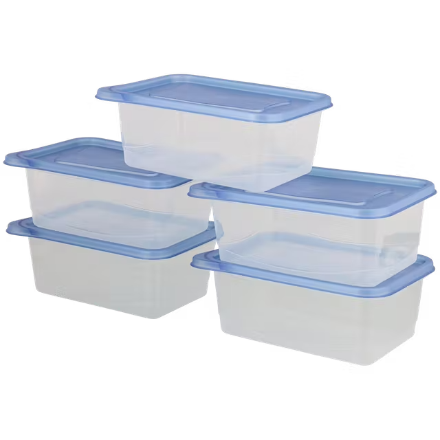 Vershouddozen 1.2L Transparant Blauw 5 Stuks