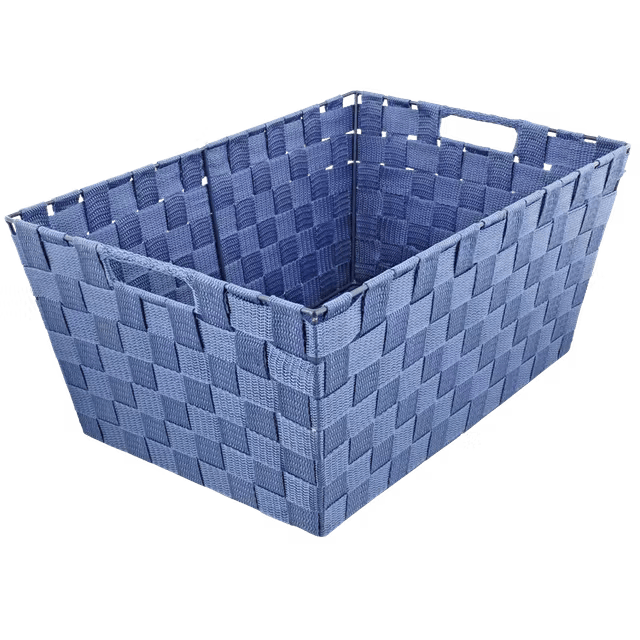 Opbergmand Blauw Sattijn-Look