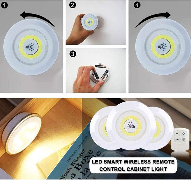 3 Stuks Draadloze ledlamp Kastverlichting Draadloze wandlamp Trapverlichting Draadloze ledspot Dimbaar Batterij