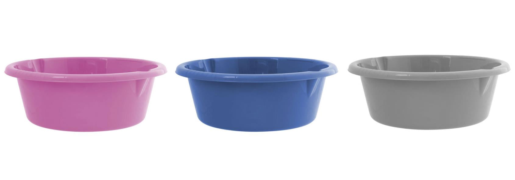 Teil 12 Liter – Blauw, Roze of Grijs | Stevige Kunststof Afwasteil Ø40 cm