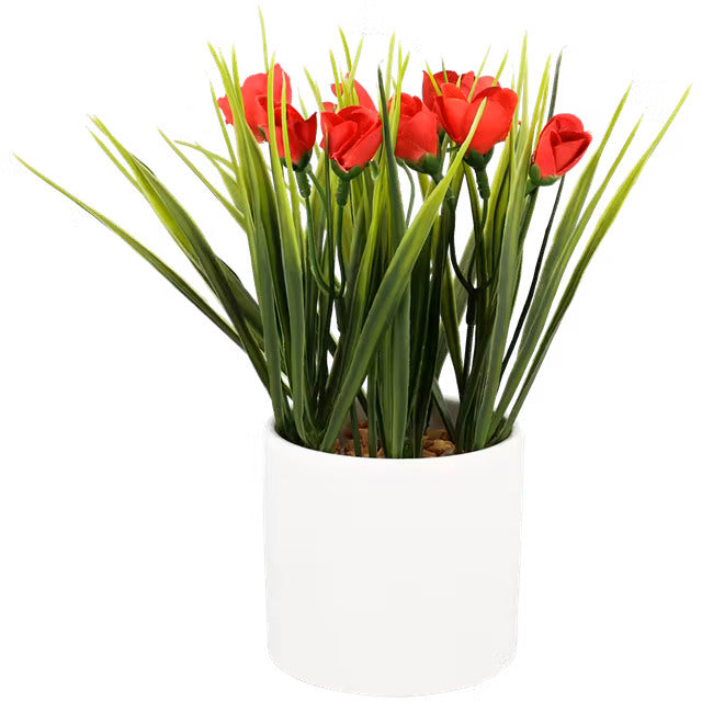 Kunstplant Rood in Keramiek Pot