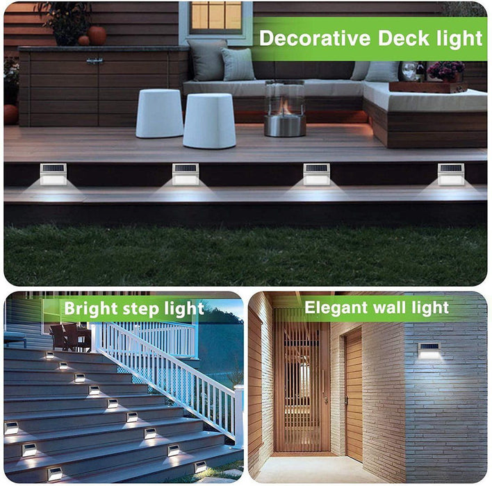 6 Stuks LED Buitenlamp Zonne-Energie RVS