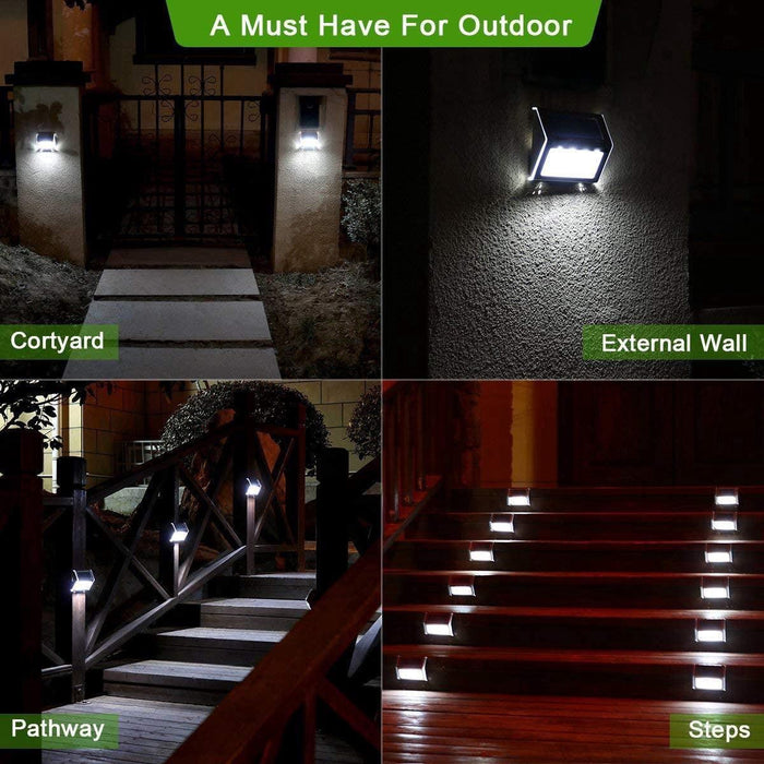 6 Stuks LED Buitenlamp Zonne-Energie RVS