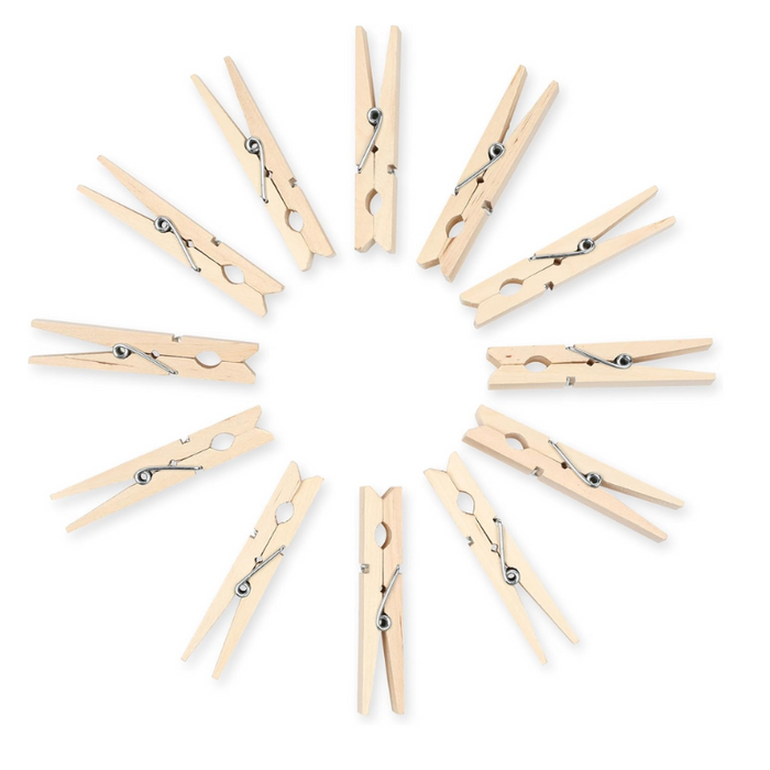 Wasknijpers Hout 50 Stuks