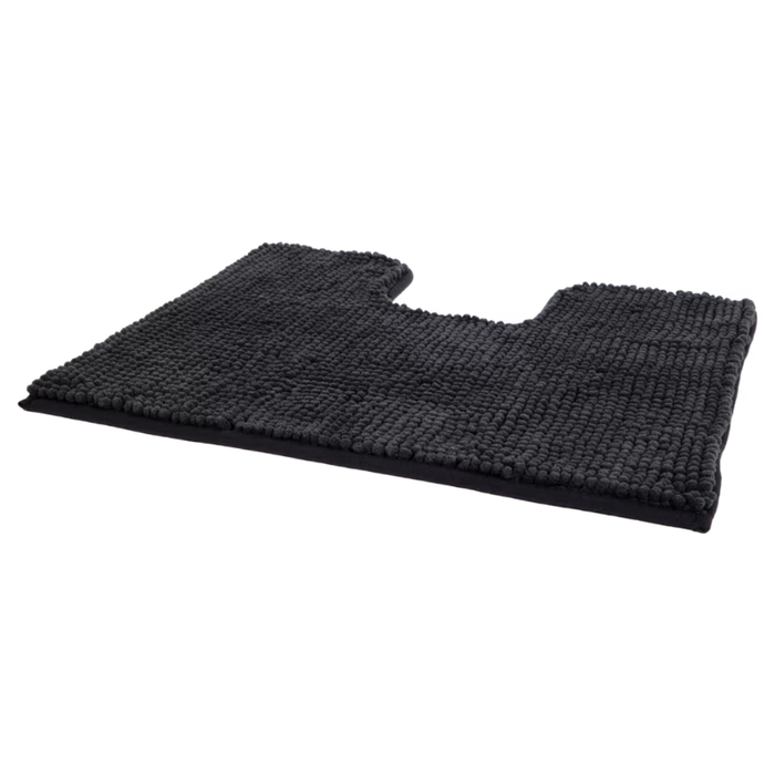 Chenille Toiletmat Zwart – Antislip & Waterabsorberend | Zacht & Comfortabel