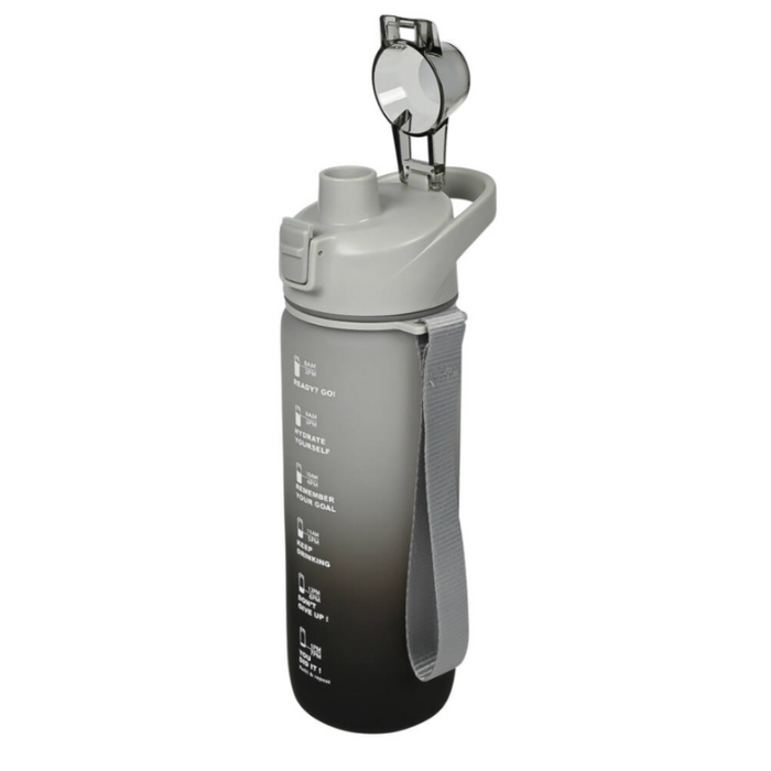 Motiverende Drinkfles 750ML Zwart - Grijs