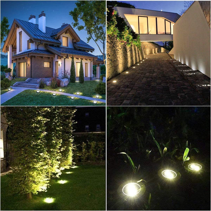 4 x LED Solar Grondspot Zwart - Solar Tuinverlichting - Buitenlamp - Tuinverlichting op Zonne-Energie