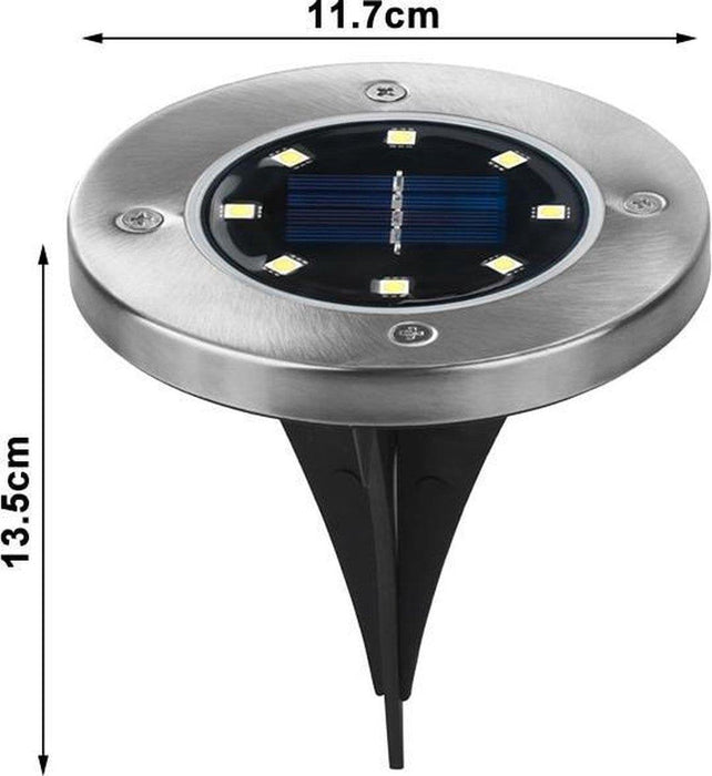 4 x LED Solar Grondspot Zwart - Solar Tuinverlichting - Buitenlamp - Tuinverlichting op Zonne-Energie