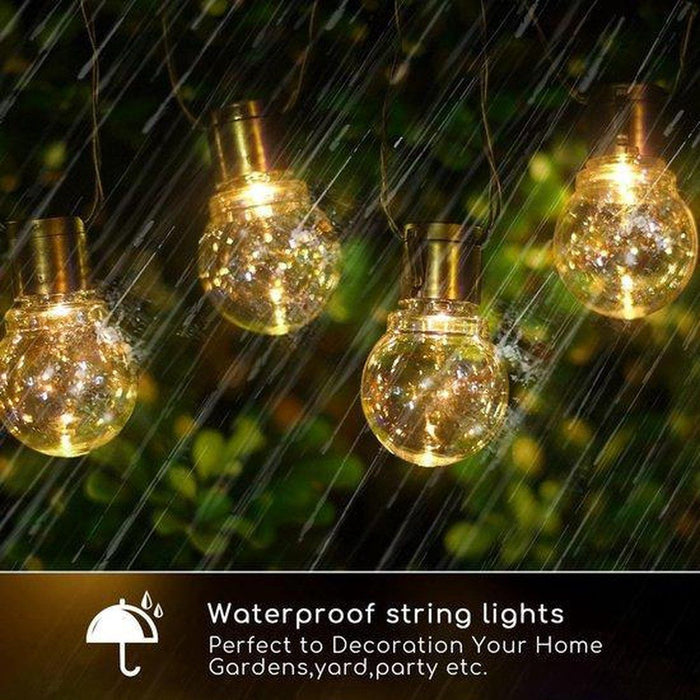 6m Lichtslinger zonne-energie met 10 Warm Witte LED Lampen