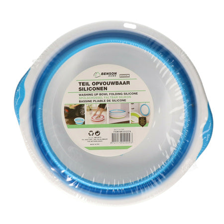 Opvouwbare Siliconen Teil Ø30 cm – Wit/Blauw | Compact & Ruimtebesparend