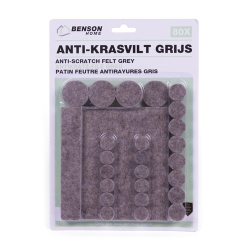 Antikras Meubelbeschermers Rubber Grijs Diverse Maten 80 stuks