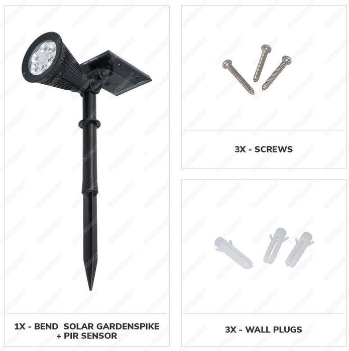 Buitenverlichting Tuinverlichting op Zonne-Energie 2in1 Prikspot Grondspot Wandlamp