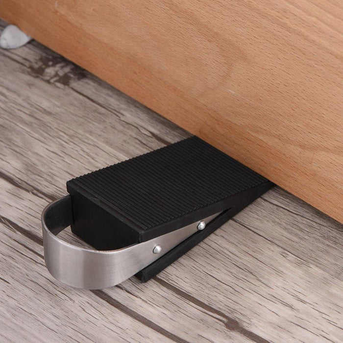 Deurstopper - 2 Stuks - RVS - Zwart - Deurklem - Deurvastzetter - Deurbuffer - Rubber
