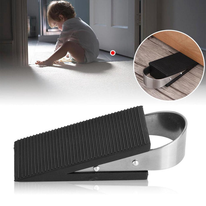 Deurstopper - 2 Stuks - RVS - Zwart - Deurklem - Deurvastzetter - Deurbuffer - Rubber