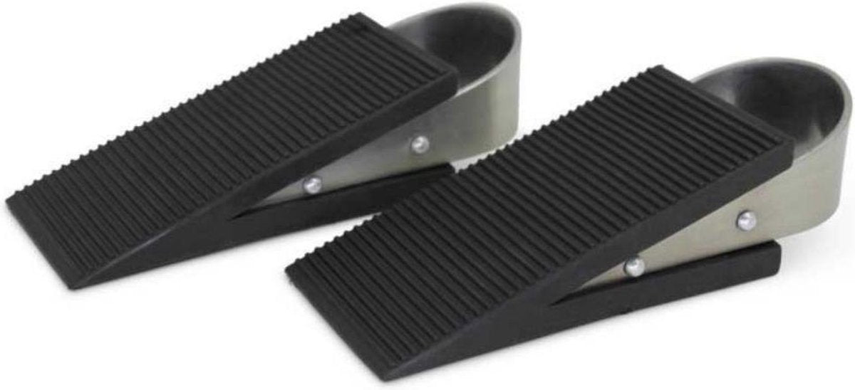 Deurstopper - 2 Stuks - RVS - Zwart - Deurklem - Deurvastzetter - Deurbuffer - Rubber