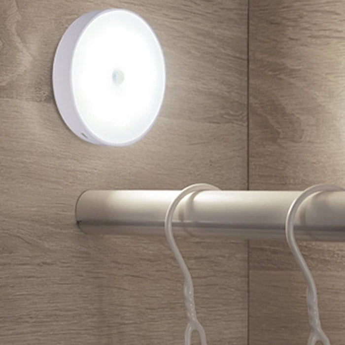 3 Stuks Led verlichting met bewegingssensor Ø8,5 CM Wit Kastverlichting Op batterijen Trapverlichting Keukenverlichting