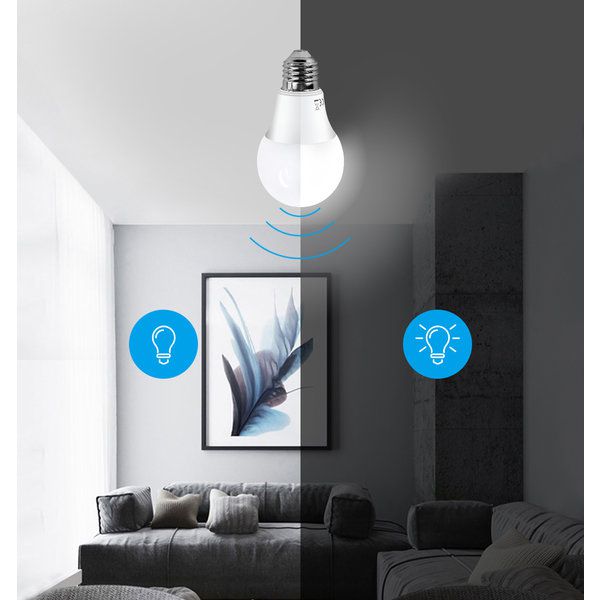 E27 LED Lamp Met Dag- Nachtsensor 9 Watt A60 2700K