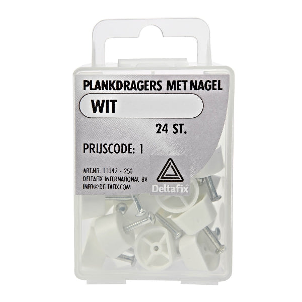 Kastplankdrager met Nagel Wit 24 Stuks