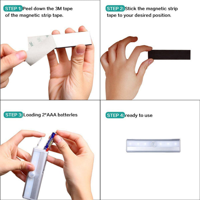 Led verlichting met bewegingssensor Kastverlichting Op Batterijen Trapverlichting Keukenverlichting 10CM Sensorlicht