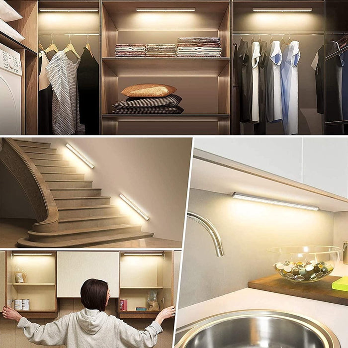 Led verlichting met bewegingssensor 30CM Zilver Kastverlichting Draadloos Trapverlichting Keukenverlichting Oplaadbare accu