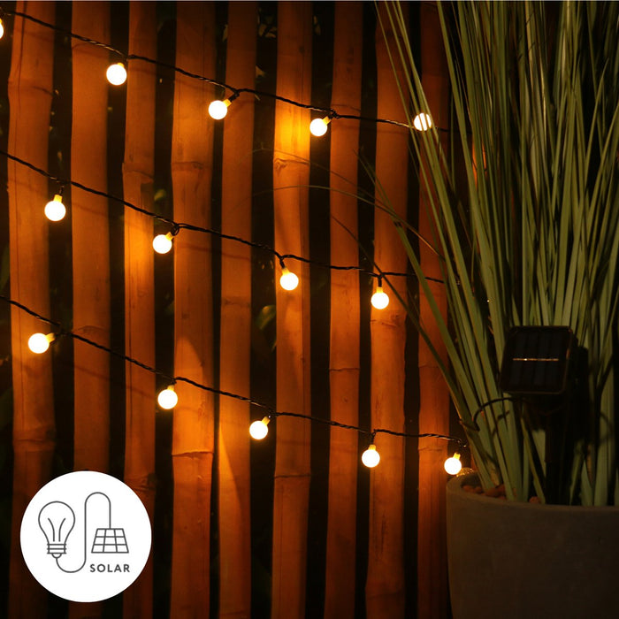 Lichtsnoer Zonne energie 10M 100 LED Waterdicht Lichtslinger Buitenverlichting Frosty