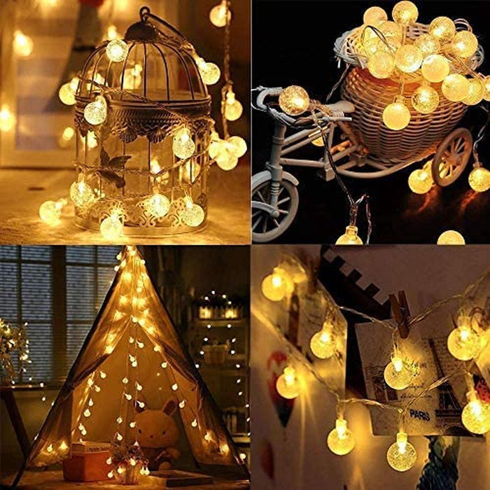 Lichtslinger Crystal 10m met 100 Warm Witte LED Lampen