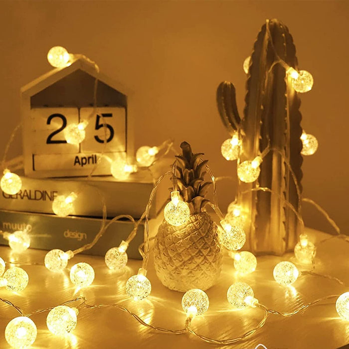 Lichtslinger Crystal 10m met 100 Warm Witte LED Lampen