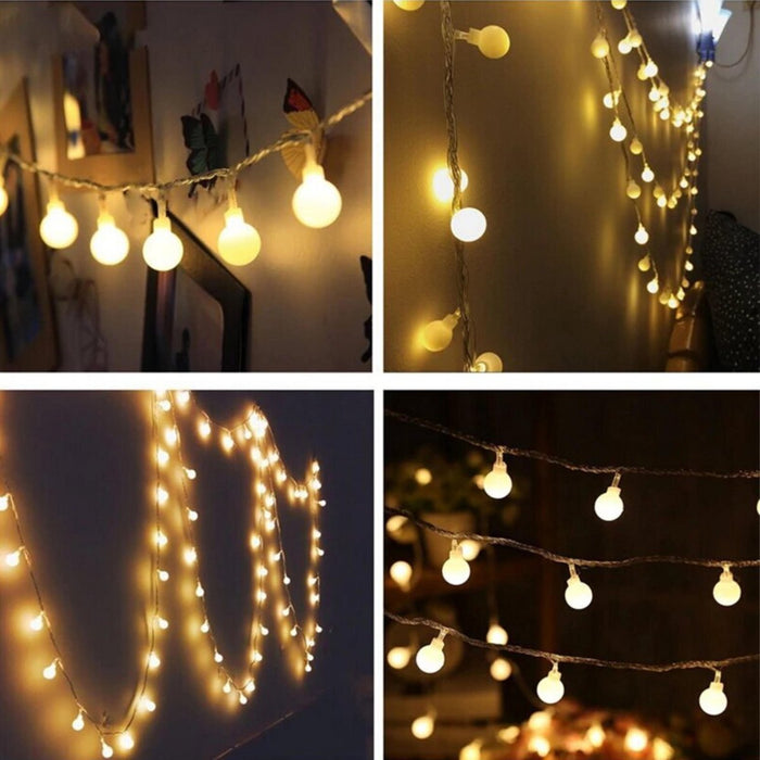 Lichtslinger Mat 10m met 100 Warm Witte LED Lampen