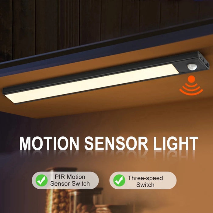 Led verlichting met bewegingssensor 20CM Zwart Kastverlichting Draadloos Trapverlichting Keukenverlichting