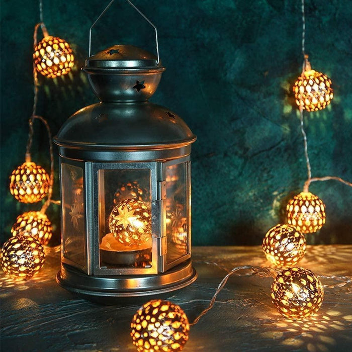 Lichtslinger Oosters 10m met 100 Warm Witte LED Lampen Marrakesh