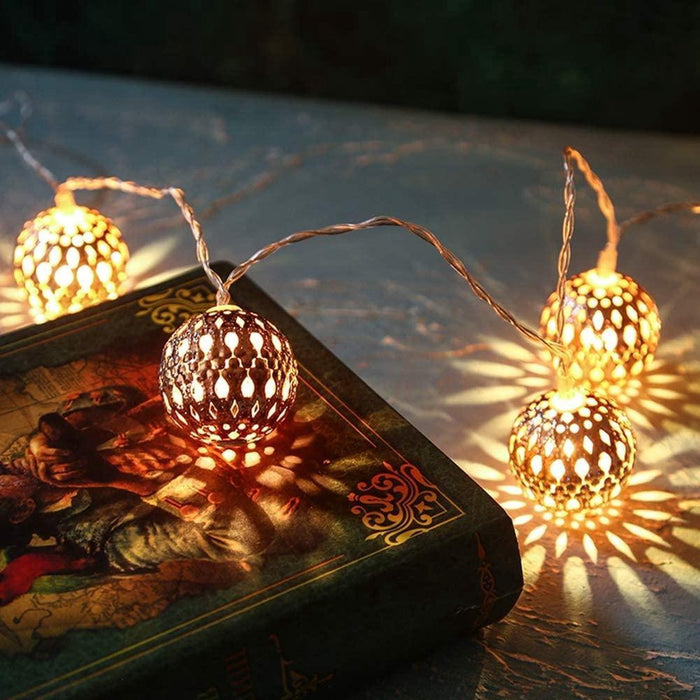 Lichtslinger Oosters 10m met 100 Warm Witte LED Lampen Marrakesh