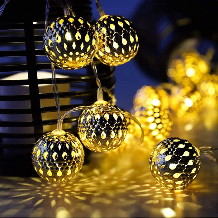 Lichtslinger Oosters 10m met 100 Warm Witte LED Lampen Marrakesh