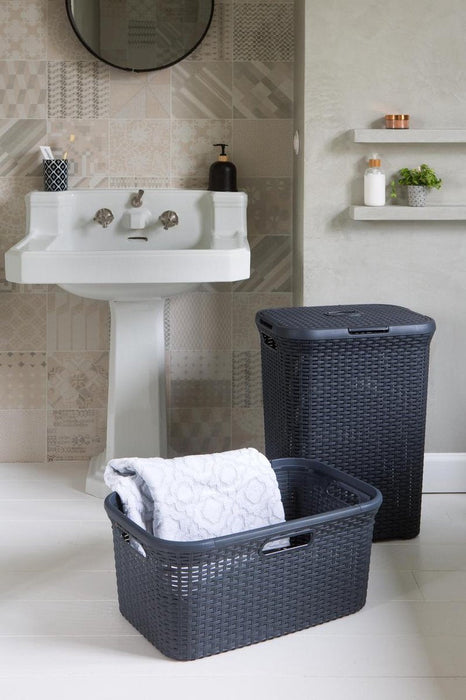 Wasmand Met Handvatten - Zwart - 45L