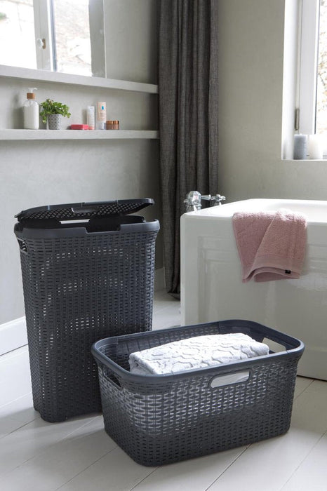 Wasmand Met Handvatten - Zwart - 45L