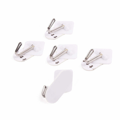 Zelfklevende Haken Set - Verwijderbaar - 3.3 x 3.3 cm - Wit - 5 stuks