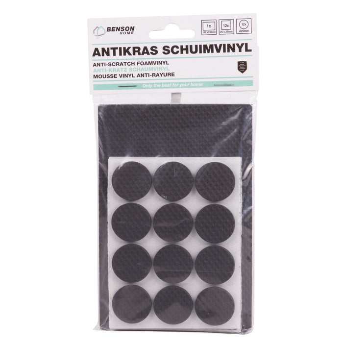 Antikras Meubelbeschermers Rubber Zwart Diverse Maten 25 stuks