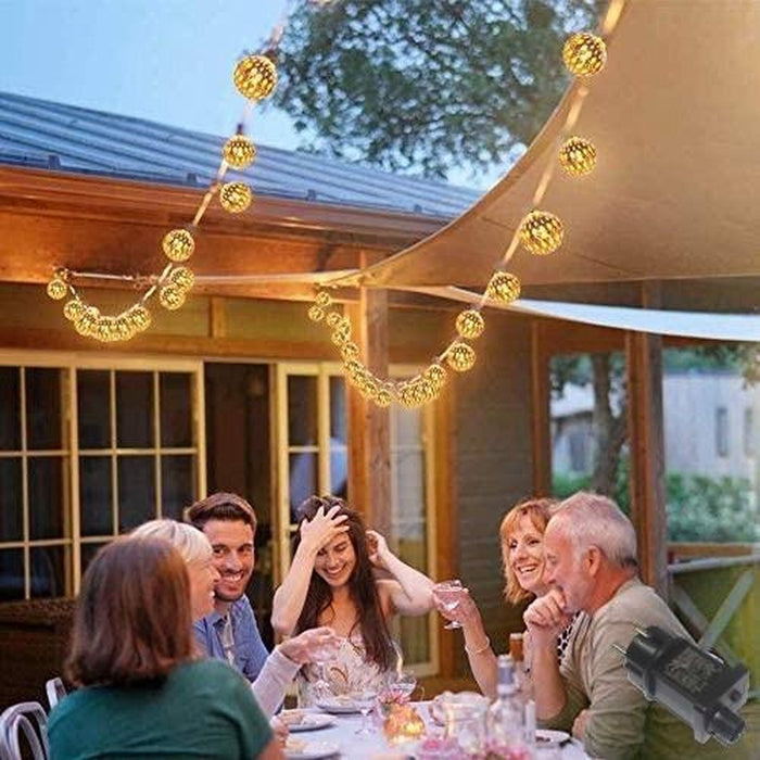 Lichtslinger Oosters 10m met 100 Warm Witte LED Lampen Marrakesh
