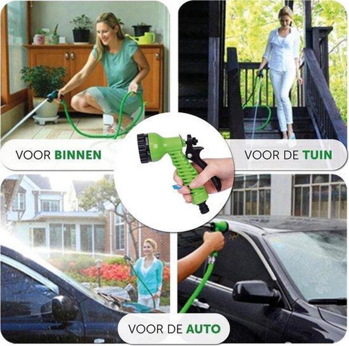 Tuinslang Tuinslag Flexibel 10 Meter Tuinslangen Uitrekbaar Met Koppelstuk 7 in 1 Sproeikop
